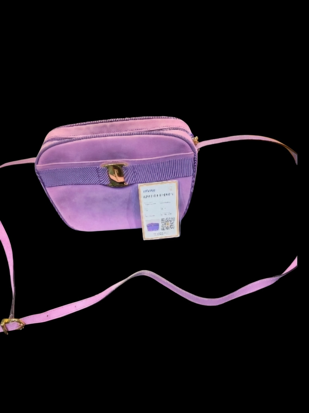 Salvatore Ferragamo Lilac Velvet Crossbody with Gold Hardware
